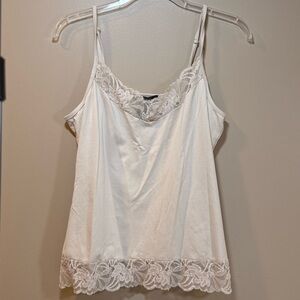 WHBM‎ Lace Trim Camisole XL White Boho Revival Cottagecore Preppy Indie Sleaze
